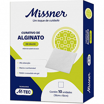 Curativo de Alginato de Cálcio M-TEC 10cm x 10cm