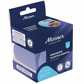 BANDAGEM ELASTICA ADESIVA MISSNER 5 CM X 5 M AZUL