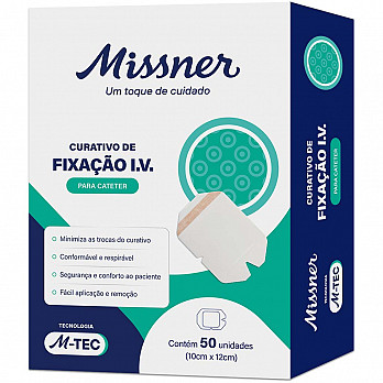 Curativo de Fixação I.V. M-TEC 10cm x 12cm  cartucho c/ 50un