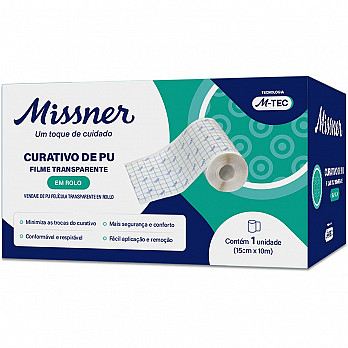 Curativo de PU Filme Transparente em Rolo M-TEC 15cmX10m  CX C/1un
