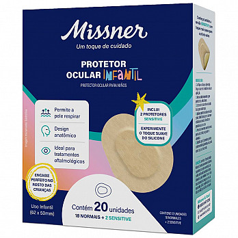 CURATIVO PROTETOR OCULAR MISSNER INFANTIL ADESIVO ACRILICO CX. 20 UNIDADES