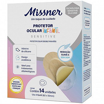 CURATIVO PROTETOR OCULAR MISSNER INFANTIL ADESIVO DE SILICONE CX. 14 UNIDADES