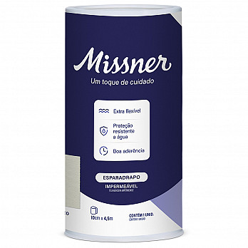 Esparadrapo Impermeável Branco Missner 10cm x 4,5m