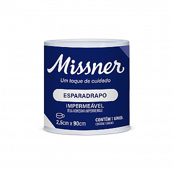 Esparadrapo Impermeável Branco Missner 2,5cm x 90cm