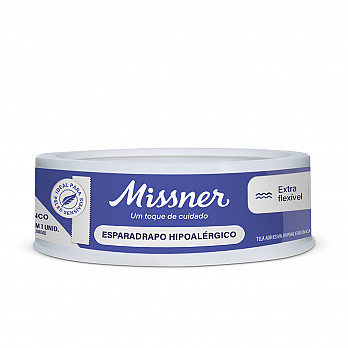 Esparadrapo Impermeável Hipoalérgico Missner 1,2cm x 4,5m - Sem Látex