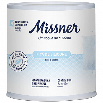 FITA DE SILICONE HIPOALERGICA AZUL MISSNER 5,0cm X 4,5m