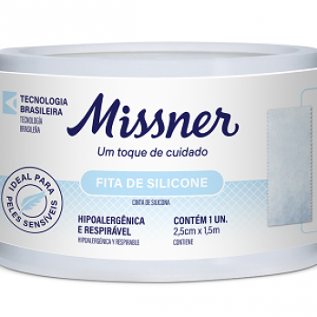 Fita de Silicone Hipoalérgica Missner 2,5cm x 1,5m