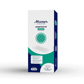 CURATIVO DE PU ABSORVENTE M-TEC 25cm X 10cm  CARTUCHO C/ 20UN