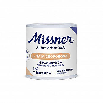Fita Microporosa Bege Missner 2,5cm x 90cm