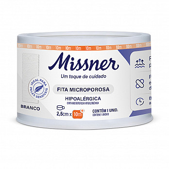 Fita Microporosa Branca Missner 2,5cm x 10m