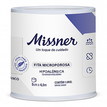 Fita Microporosa Branca Missner 5cm x 4,5m