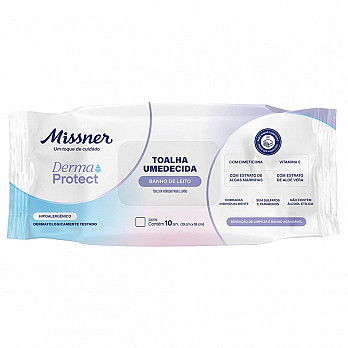 TOALHA UMEDECIDA BANHO DE LEITO 10 UN DERMA PROTECT CX 24 FLOWPACKS